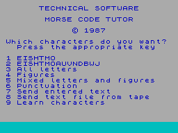Screen from Morse Tutor