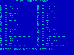 Screen from Morse Tutor