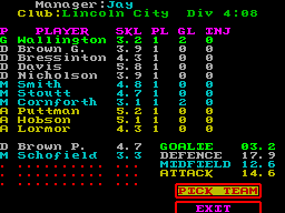 Screen from Multi-Player Soccer Manager