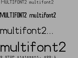 Screen from Multifont 2