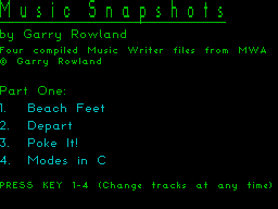 Screen from Music Snapshots