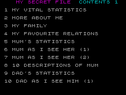 Screen from My Secret File