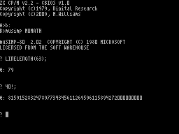 Screen from muMATH-80