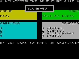 Screen from New Testament Adventure Quiz
