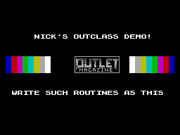 Screen from Nick's Outclass Demo!
