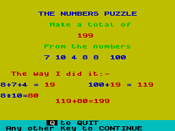 Screen from The Numbers Puzzle