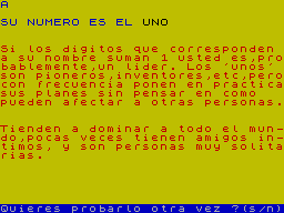 Screen from Numerologia