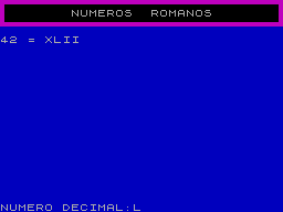 Screen from Numeros Romanos