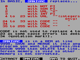 Screen from Omnivac