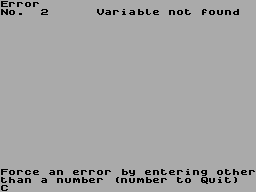 Screen from On Error!