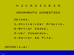 Screen from Orcamento Domestico