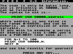 Screen from PEEK version 3