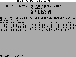 Screen from PRT 64