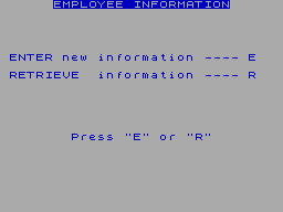 Screen from Payroll