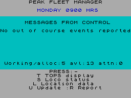Screen from Peak Fleet Manager