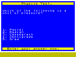 Screen from Physics 'A' Level