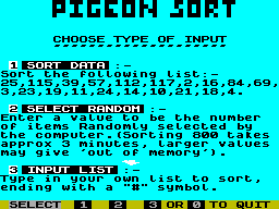 Screen from Pigeon Sort