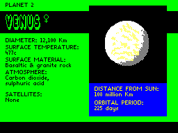 Screen from The Planets