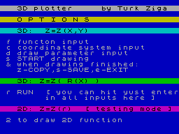 Screen from 3D Plotter