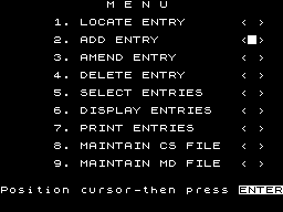 Screen from Plus 80 Address Manager