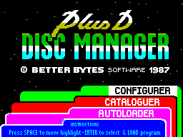 Screen from Plus D Disc Manager