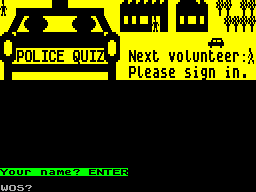 Screen from Police Quiz