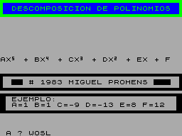 Screen from Polinomios