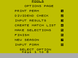 Screen from Pools System