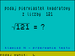 Screen from Potegi i Pierwiastki