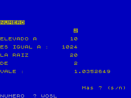 Screen from Potencias y Raices