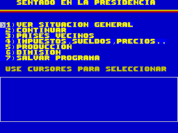 Screen from El Presidente