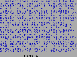 Screen from Prestel 6: Hotlips