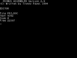 Screen from Primus Assembler