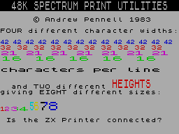 Screen from Print Utilities