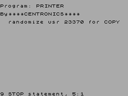 Screen from Printer