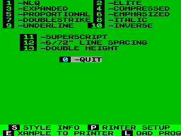 Screen from Printer Options