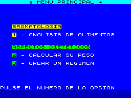 Screen from Profesor Dietetico