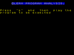 Screen from Program Analysis