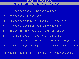 Screen from Programmer's Workshop
