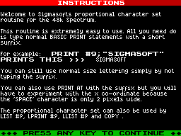 Screen from Proportional Character Set