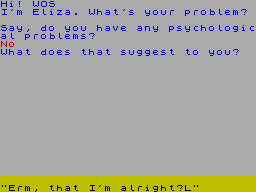 Screen from Psycho (Eliza)