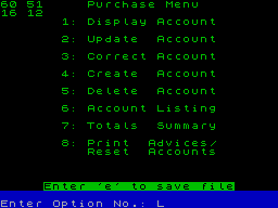Screen from Purchase Ledger
