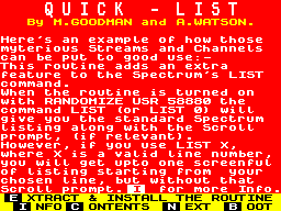 Screen from Quick-List