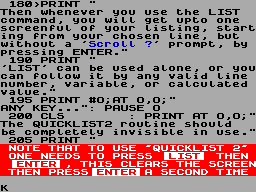 Screen from Quick-List 2