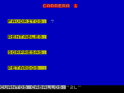 Screen from Quiniela Hipica
