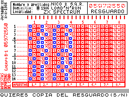 Screen from Quinielas Aleatorias