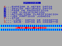 Screen from Quinielas