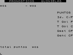 Screen from Quinielas