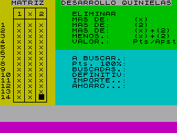 Screen from Quinielas