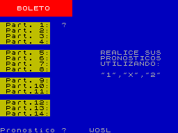 Screen from Quinielas